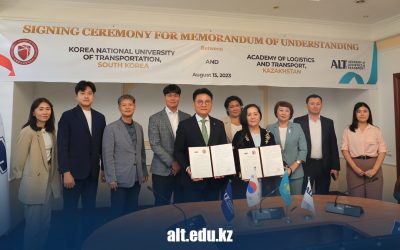 Состоялась знаменательная церемония подписания меморандума между Академией логистики и транспорта и Корейским национальным университетом транспорта(KNUT)