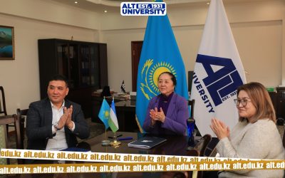 Signing of the Cooperation Agreement between ALT University Named after Mukhamedzhan Tynyshpaev and Tashkent State Transport University