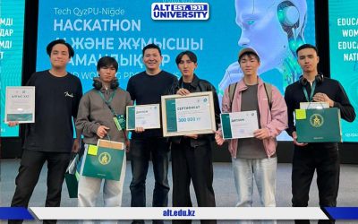 Біздің «ALT+F4» командамыз 2-курс студенттері Мықтыбай Нұрдаулет және Ишан Асыл 300 000 теңге көлеміндегі жүлделі екінші орынды иеленді