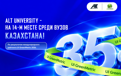 ALT University вошёл в топ-35% казахстанских вузов в рейтинге UI GreenMetric 2026